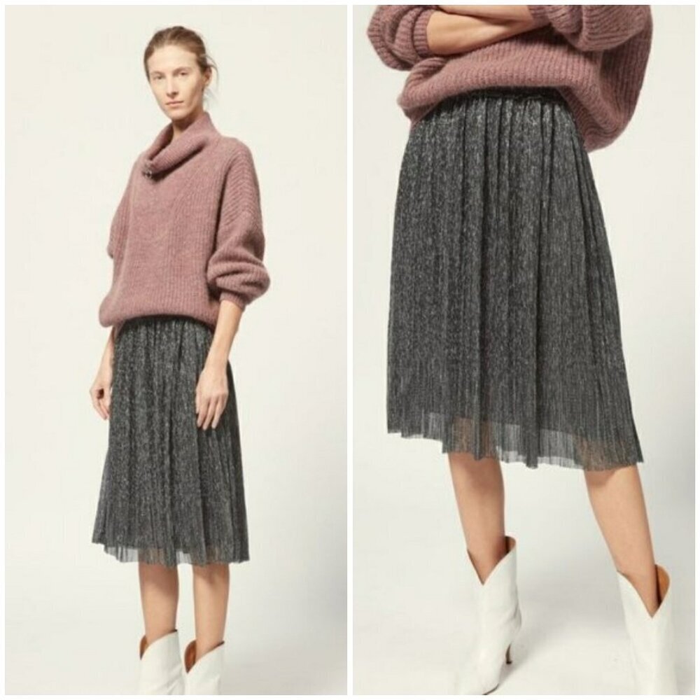 💕ISABEL MARANT ETOILE💕 Beatrice Skirt ~ Gun Metal EU 36 NWT